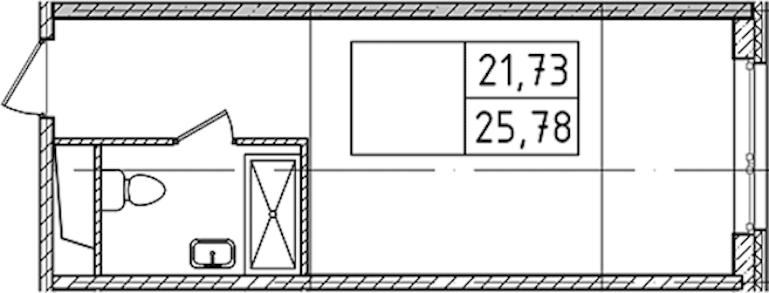 Квартира студия 25.78 м², 11/14 эт., Комплекс апартаментов «Ladozhsky Avenir»